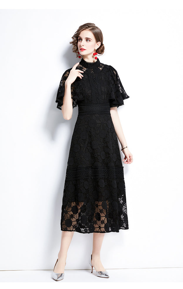 New Female Slim Temperament Show Thin Fashion Black Dress Dress