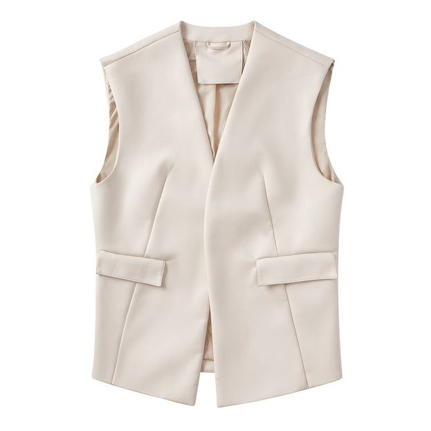 Sleeveless PU Leather Vest Loose Large Size Women's Vest Amazon Cardigan