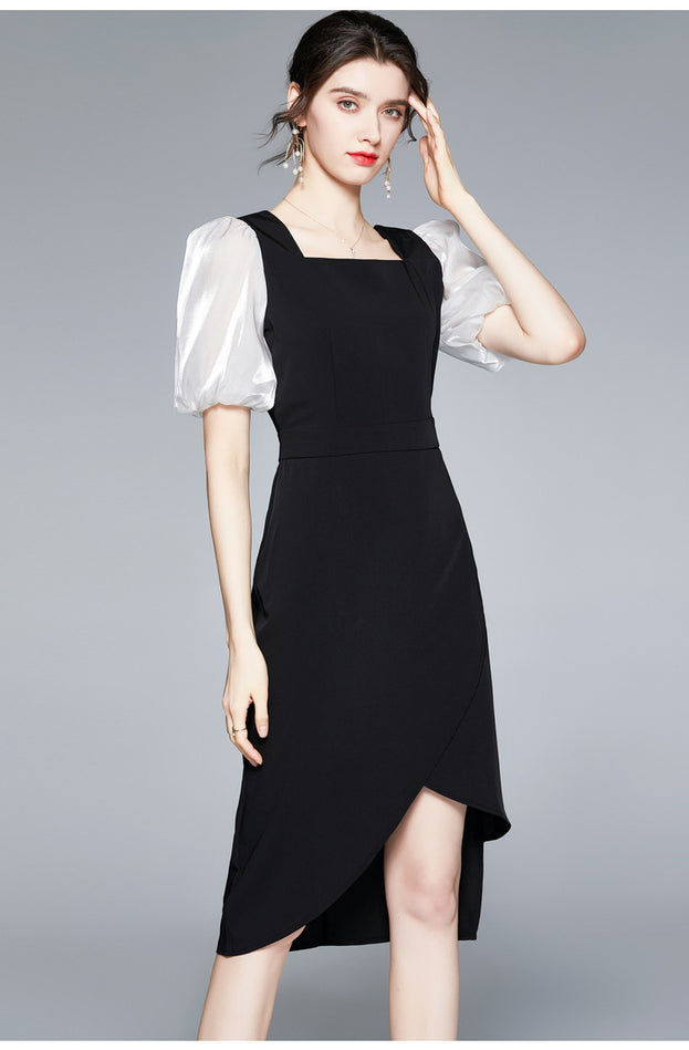French Short - Sleeved Style Retro Dress