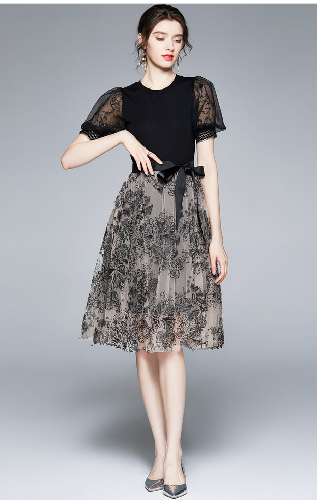 Embroidered Patchwork Dress