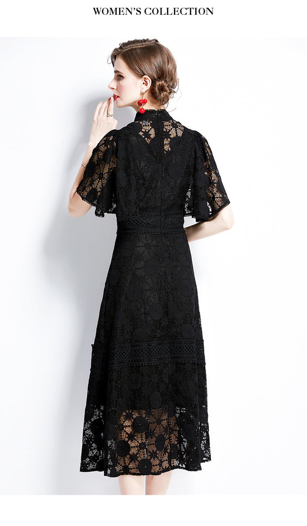 New Female Slim Temperament Show Thin Fashion Black Dress Dress