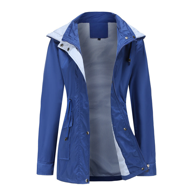 Detachable Cap Windbreaker Women's Large Size Women's Coat