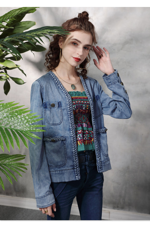 Vintage Wash Casual Denim Jacket