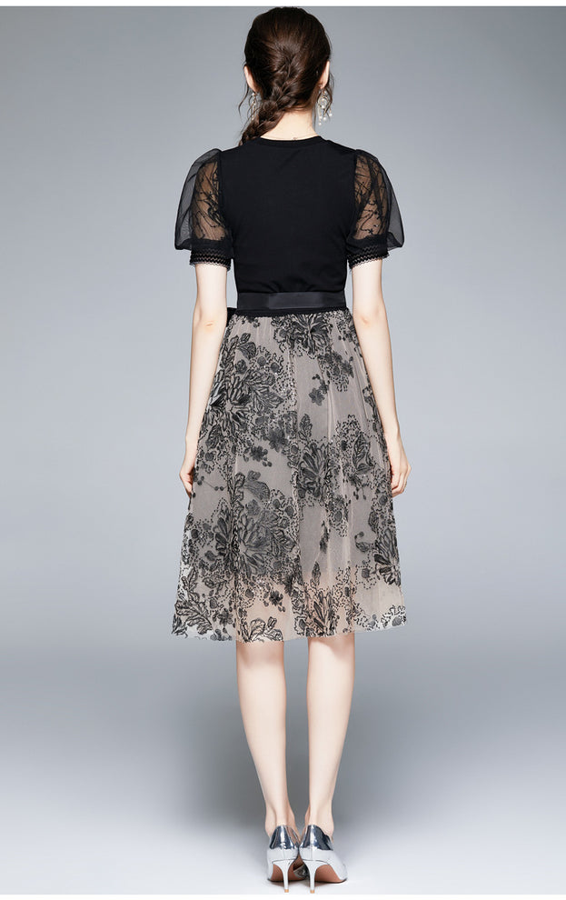 Embroidered Patchwork Dress