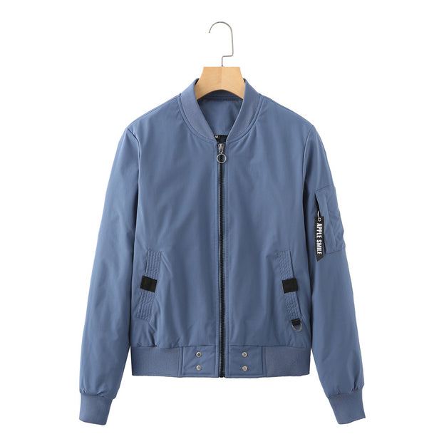 Stand-Up Collar Urban Casual Cotton Suit Bomber Jacket