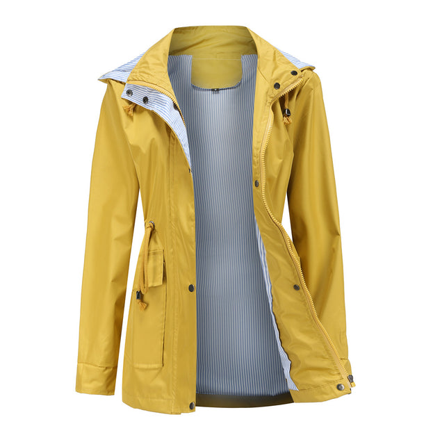 Detachable Cap Windbreaker Women's Large Size Women's Coat