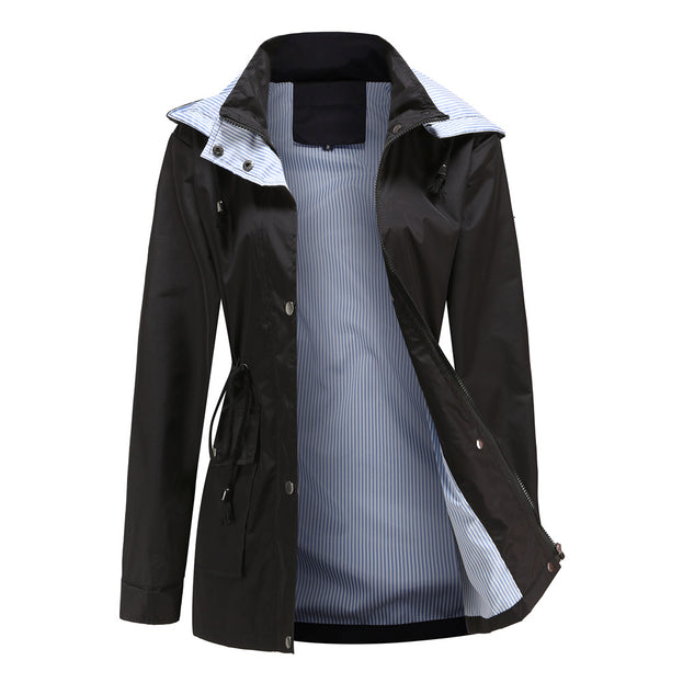 Detachable Cap Windbreaker Women's Large Size Women's Coat