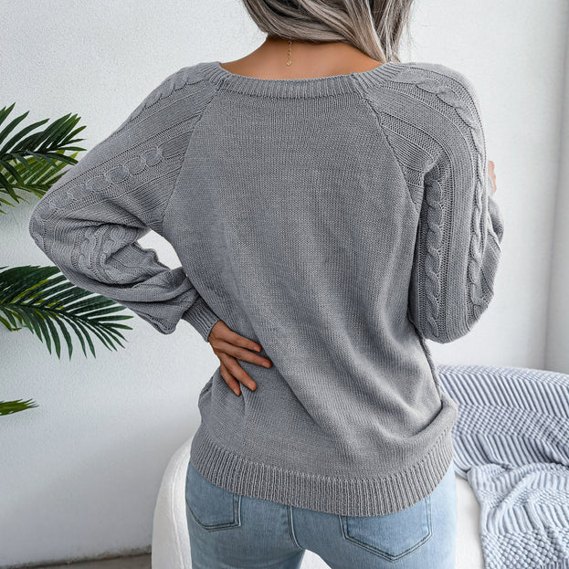 New Casual Long-Sleeved Crewneck Sweater