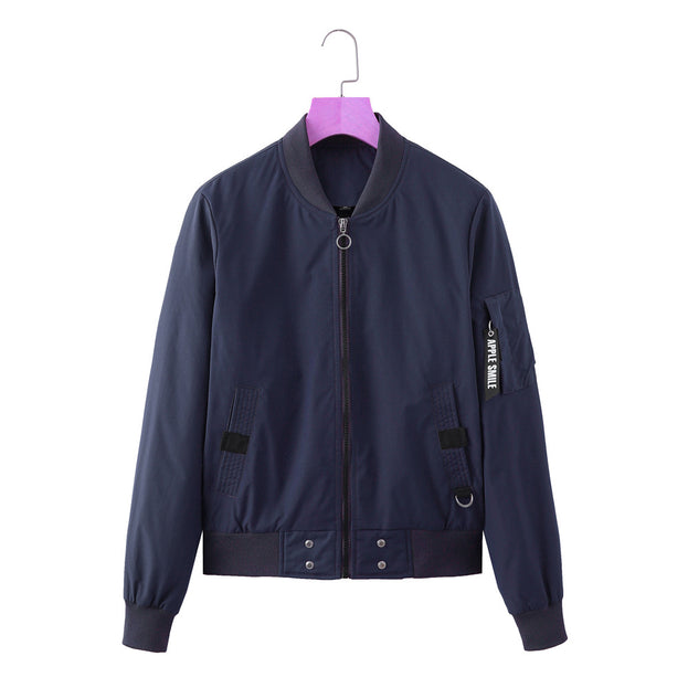 Stand-Up Collar Urban Casual Cotton Suit Bomber Jacket