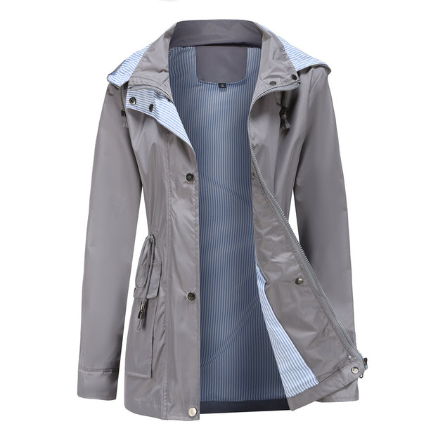 Detachable Cap Windbreaker Women's Large Size Women's Coat