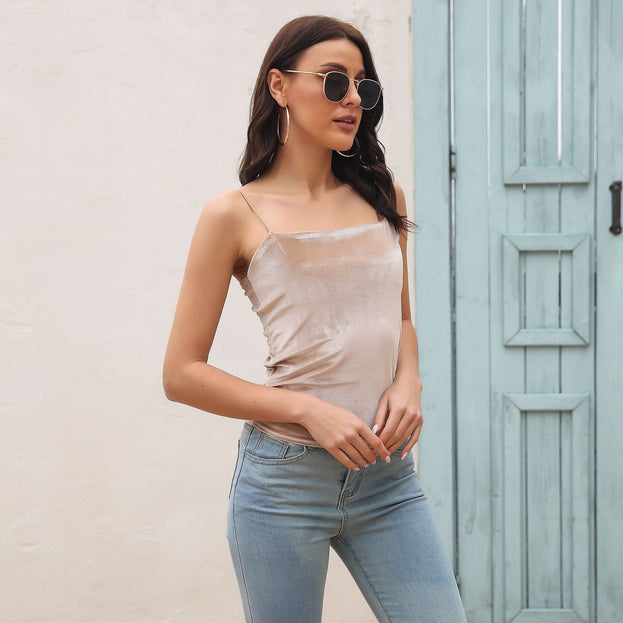 Velvet Camisole Women's Retro Bottoming Top