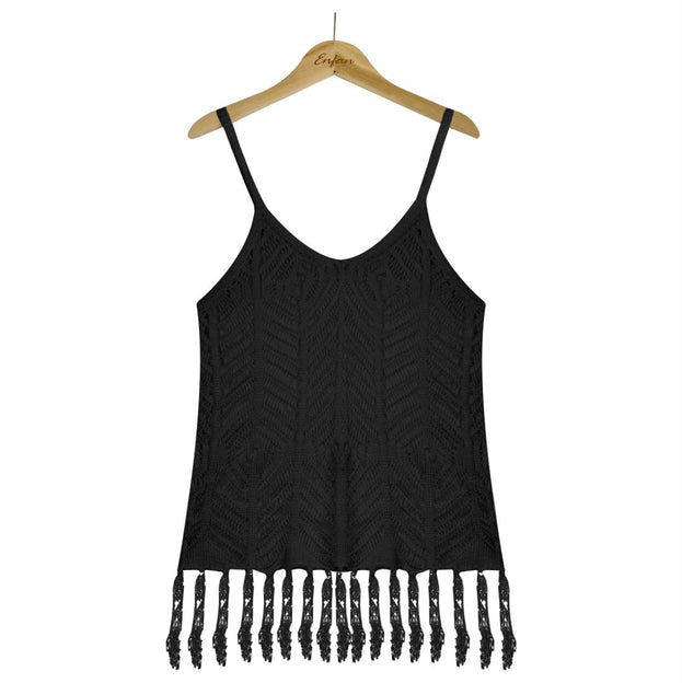 Sexy Hollow Solid Color Camisole Blouse Beach Vest Women's Clothing