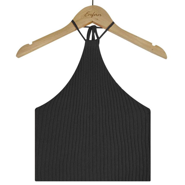 Women's Halter Neck Halter Solid Color Fashion Sexy Knitted Sweater