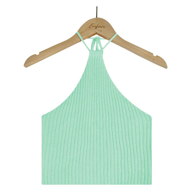 Women's Halter Neck Halter Solid Color Fashion Sexy Knitted Sweater