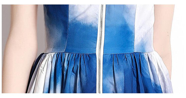Ink Blue Tie-Dye Printed Dress