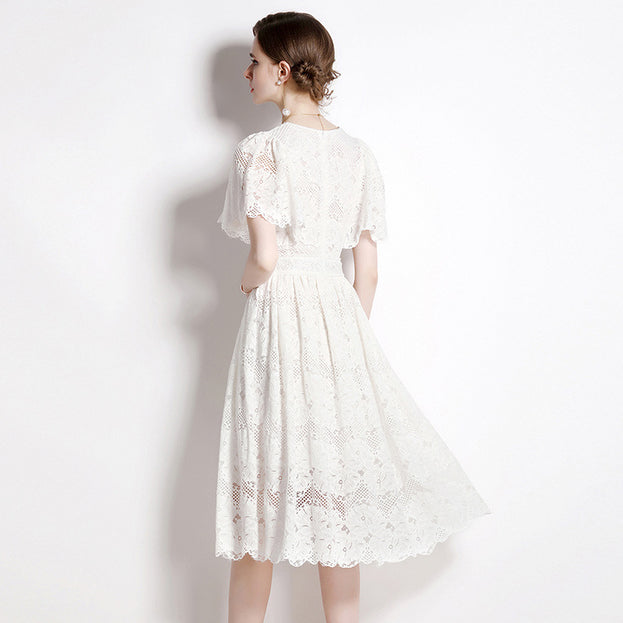 Solid Color Lace Dress