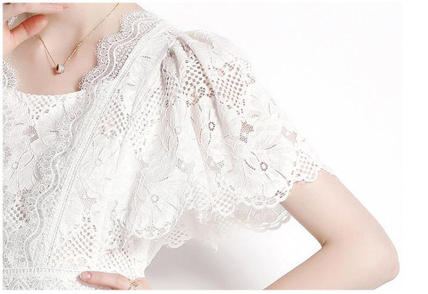 Solid Color Lace Dress