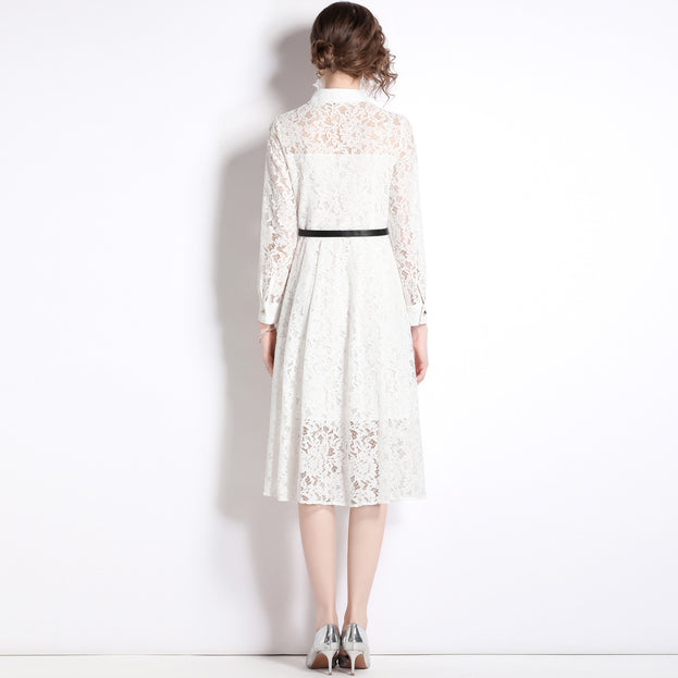 Solid Color Lace Dress