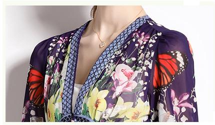 V-Neck Chiffon Dress