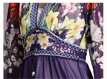 V-Neck Chiffon Dress