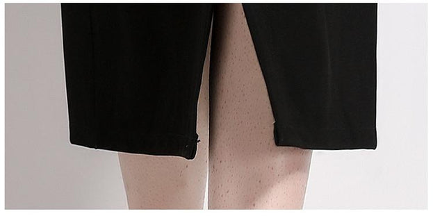 Bow Collar Long Sleeve Tucked Waist Buttons Dress
