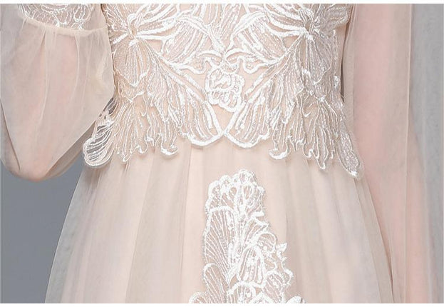 Embroidery Heavy Industry Gauze French Temperament Elegant Dress