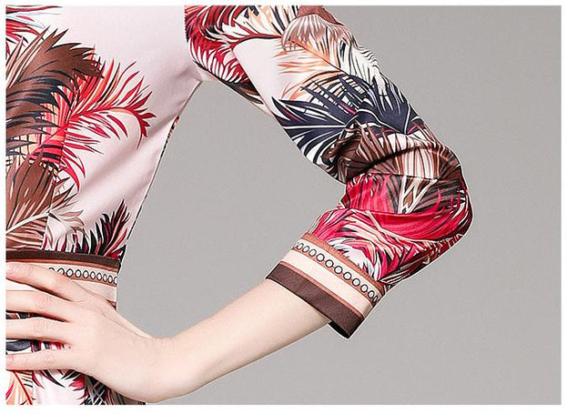 Fashion Waist Slimming Positioning Print with Belt