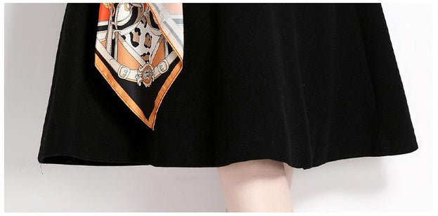 Vintage Print Patchwork High-Waisted Slim Sleeveless Dress A-Line MIDI Skirt
