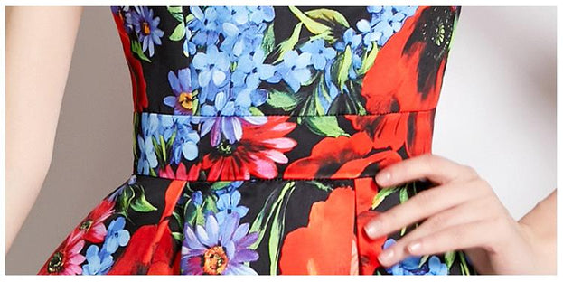 Vintage Print Sleeveless Dress
