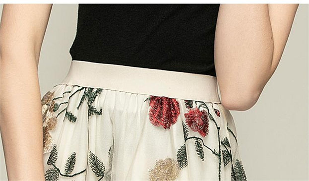 Mesh Skirt and Knitted Half Sleeve Leggings