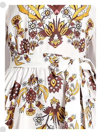 Temperament Vintage Printed Flared Sleeves Off-Shoulder Slim Maxi Dress