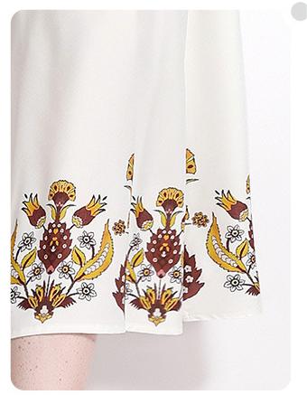 Temperament Vintage Printed Flared Sleeves Off-Shoulder Slim Maxi Dress