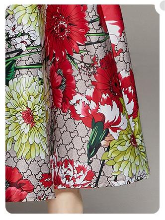 Fashion Waist Slimming Positioning Printed Dress