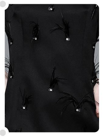 Fashion New Women's Temperament Nail Beads Elegant Thin Slim Mid-Length Short-Sleeved Dress