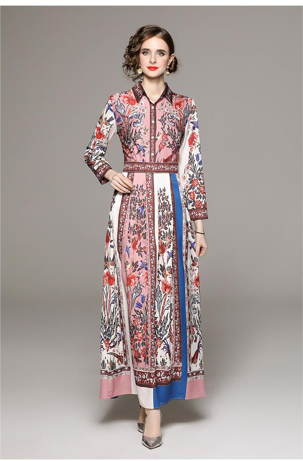 Fashion All-in-One Collection Waist Slimming Positioning Printed Dress
