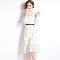 Solid Color Lace Dress