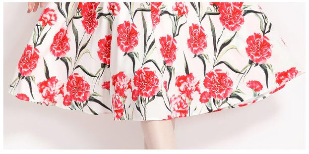 Vintage Print Sleeveless Dress