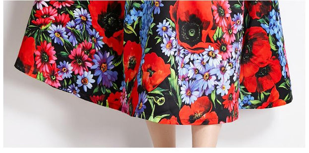 Vintage Print Sleeveless Dress