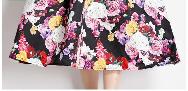 Vintage Print Sleeveless Dress