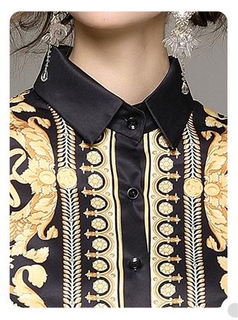 Fashion All Lap Closed Waist Slimming Positioning Palace Style Print Dress with Belt