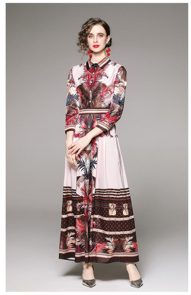 Fashion Waist Slimming Positioning Print with Belt