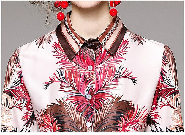 Fashion Waist Slimming Positioning Print with Belt