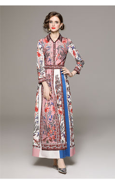 Fashion All-in-One Collection Waist Slimming Positioning Printed Dress