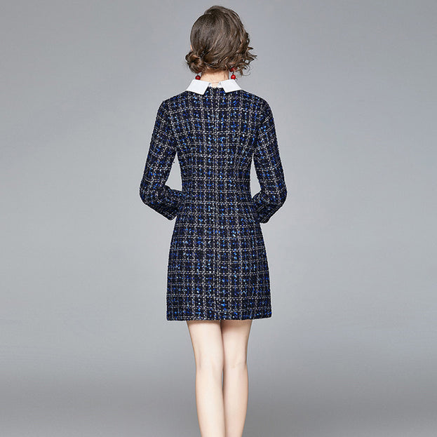 Bow Collar French Winter Dress