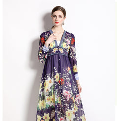 V-Neck Chiffon Dress