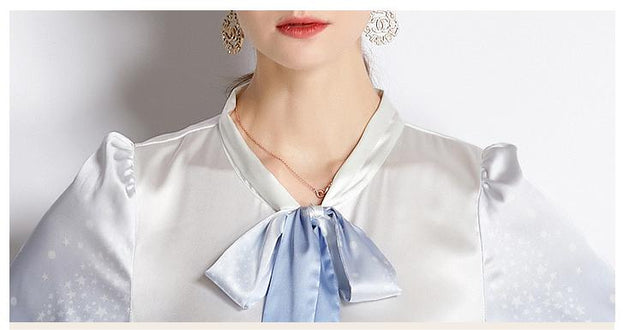 Stylish Top and Skirt Two-Piece Satin Mid-Length Suit