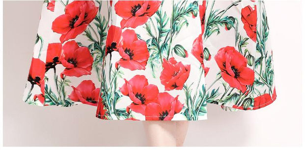 Vintage Print Sleeveless Dress