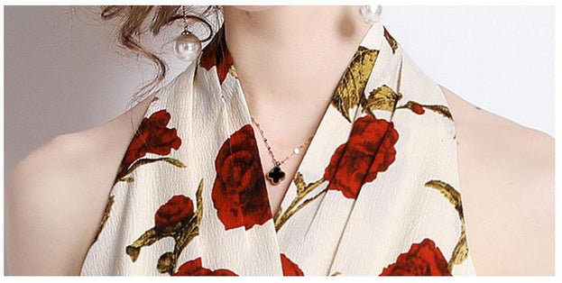 Neckline Print Dress