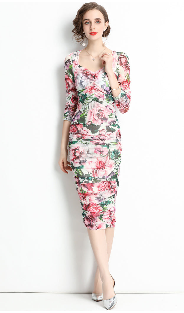 Vintage Printed Dress
