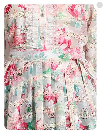 Fashion Printed Embroidery Patchwork Lace  Long-Sleeved Shirt Half Skirt Suit